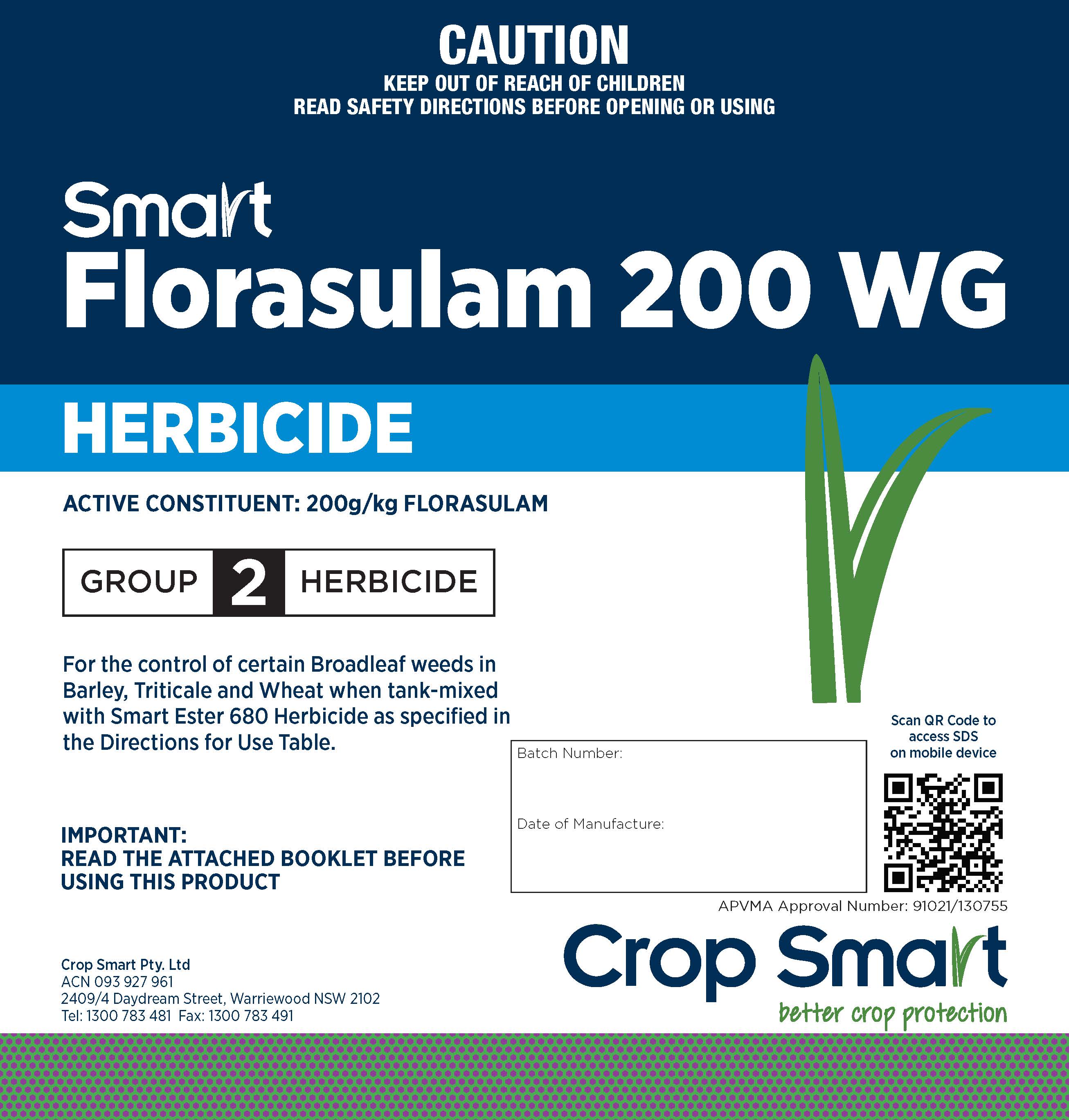 florasulam herbicide label Smart Florasulam 200