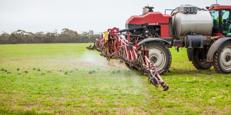 tractor spraying